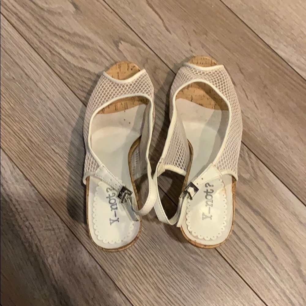Y-not? Heels. White mesh-looking heels